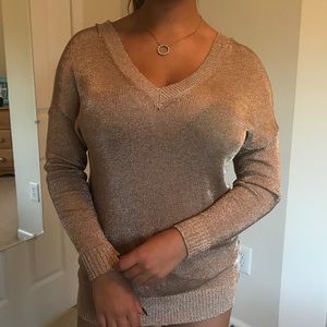 Topshop rose gold long sweater